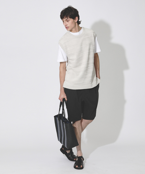 ABAHOUSE（アバハウス）の「ノイズ柄 ニットベスト（ベスト・メンズ・ベージュ/ブラウン/ブラック・46/48）」の6枚目の写真