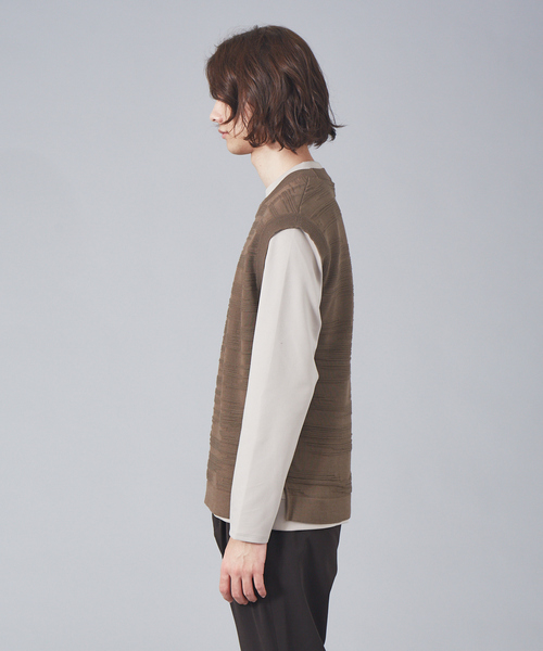 ABAHOUSE（アバハウス）の「ノイズ柄 ニットベスト（ベスト・メンズ・ベージュ/ブラウン/ブラック・46/48）」の9枚目の写真