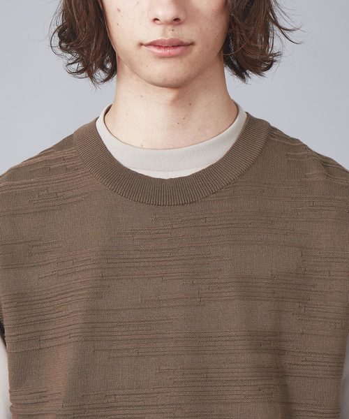 ABAHOUSE（アバハウス）の「ノイズ柄 ニットベスト（ベスト・メンズ・ベージュ/ブラウン/ブラック・46/48）」の11枚目の写真