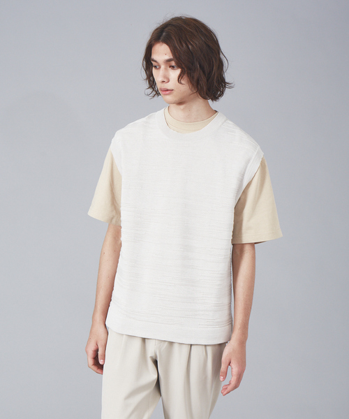 ABAHOUSE（アバハウス）の「ノイズ柄 ニットベスト（ベスト・メンズ・ベージュ/ブラウン/ブラック・46/48）」の17枚目の写真