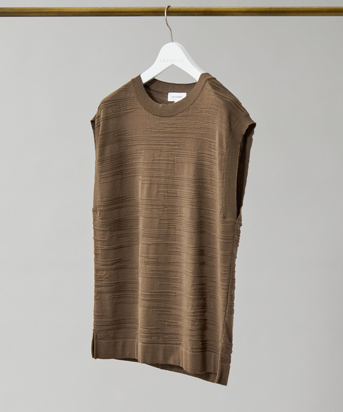 ABAHOUSE（アバハウス）の「ノイズ柄 ニットベスト（ベスト・メンズ・ベージュ/ブラウン/ブラック・46/48）」の18枚目の写真