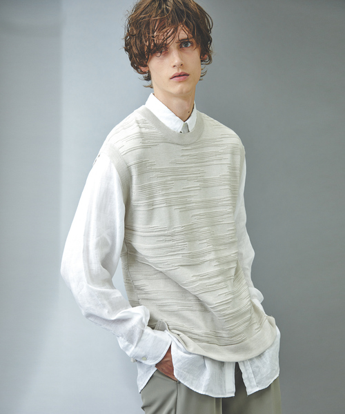 ABAHOUSE（アバハウス）の「ノイズ柄 ニットベスト（ベスト・メンズ・ベージュ/ブラウン/ブラック・46/48）」の22枚目の写真