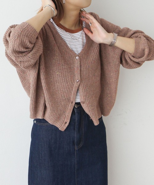 Chillfar（チルファー）の「カラーネップカーディガン（カーディガン/ボレロ・レディース・ブラック/ベージュ/ピンク/アイボリー・FREE）」の15枚目の写真