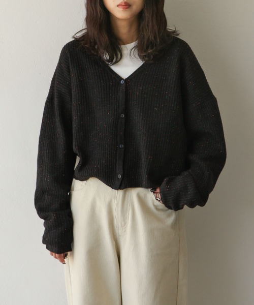 Chillfar（チルファー）の「カラーネップカーディガン（カーディガン/ボレロ・レディース・ブラック/ベージュ/ピンク/アイボリー・FREE）」の12枚目の写真