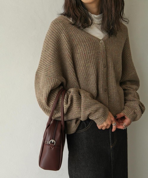 Chillfar（チルファー）の「カラーネップカーディガン（カーディガン/ボレロ・レディース・ブラック/ベージュ/ピンク/アイボリー・FREE）」の20枚目の写真