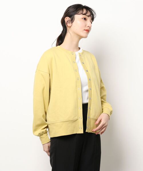 Samansa Mos2(サマンサ モスモス)の「ポンチスナップボタン開きカーディガン(カーディガン/ボレロ・レディース・ブルー/キナリ/ブラック/イエロー・フリ-)」の7枚目の写真