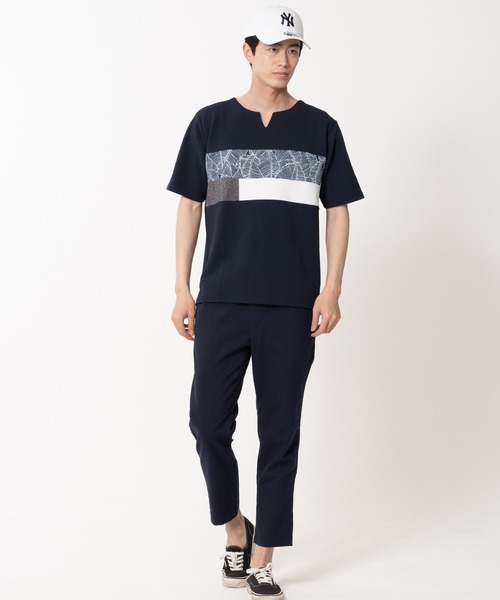 Blue Standard （ブルースタンダード）の「【BLUE STANDARD/ブルースタンダード】快適ファンクション ストレッチ　速乾 イージーケア ドライワッフルパネル切り替えTシャツ（Tシャツ/カットソー・メンズ・カーキ/ホワイト/ネイビー/ブラック・LARGE/X-LARGE/MEDIUM）」の11枚目の写真