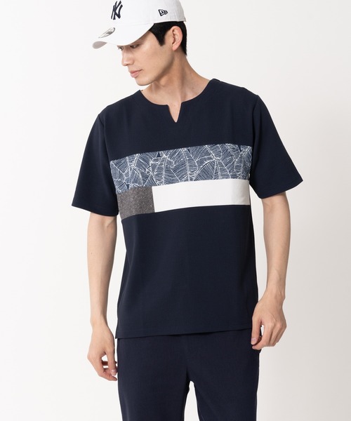 Blue Standard （ブルースタンダード）の「【BLUE STANDARD/ブルースタンダード】快適ファンクション ストレッチ　速乾 イージーケア ドライワッフルパネル切り替えTシャツ（Tシャツ/カットソー・メンズ・カーキ/ホワイト/ネイビー/ブラック・LARGE/X-LARGE/MEDIUM）」の15枚目の写真