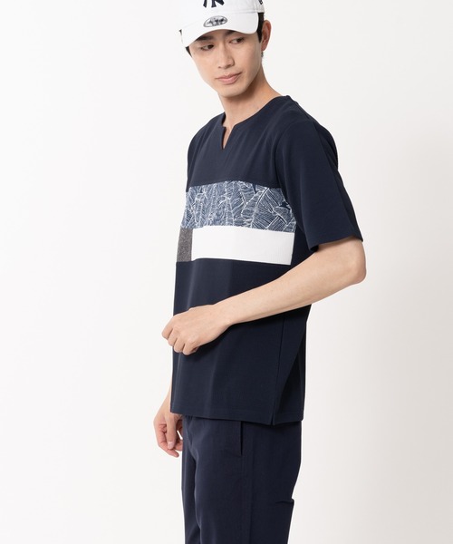 Blue Standard （ブルースタンダード）の「【BLUE STANDARD/ブルースタンダード】快適ファンクション ストレッチ　速乾 イージーケア ドライワッフルパネル切り替えTシャツ（Tシャツ/カットソー・メンズ・カーキ/ホワイト/ネイビー/ブラック・LARGE/X-LARGE/MEDIUM）」の16枚目の写真