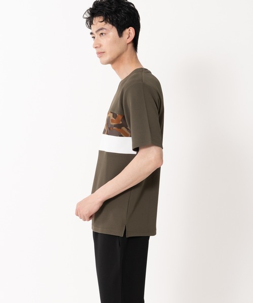 Blue Standard （ブルースタンダード）の「【BLUE STANDARD/ブルースタンダード】快適ファンクション ストレッチ　速乾 イージーケア ドライワッフルパネル切り替えTシャツ（Tシャツ/カットソー・メンズ・カーキ/ホワイト/ネイビー/ブラック・LARGE/X-LARGE/MEDIUM）」の8枚目の写真