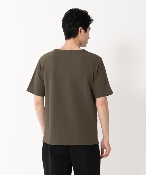 Blue Standard （ブルースタンダード）の「【BLUE STANDARD/ブルースタンダード】快適ファンクション ストレッチ　速乾 イージーケア ドライワッフルパネル切り替えTシャツ（Tシャツ/カットソー・メンズ・カーキ/ホワイト/ネイビー/ブラック・LARGE/X-LARGE/MEDIUM）」の9枚目の写真