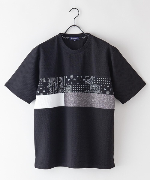 Blue Standard （ブルースタンダード）の「【BLUE STANDARD/ブルースタンダード】快適ファンクション ストレッチ　速乾 イージーケア ドライワッフルパネル切り替えTシャツ（Tシャツ/カットソー・メンズ・カーキ/ホワイト/ネイビー/ブラック・LARGE/X-LARGE/MEDIUM）」の20枚目の写真