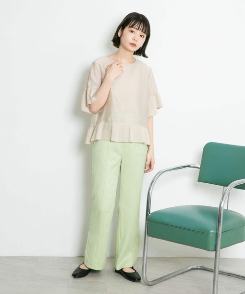 KBF(ケイビーエフ)の「『WEB/一部店舗限定』ミニプリーツ切替ブラウス(シャツ/ブラウス・レディース・ブラック/ベージュ/ブルー系その他・ONE)」の9枚目の写真