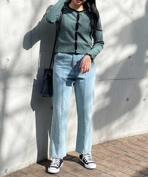 Mysa&Liina（ミーサリーナ）の「パイピングテレコトップス（Tシャツ/カットソー・レディース・チャコールグレー/イエロー/オフホワイト/グリーン・FREE）」の16枚目の写真