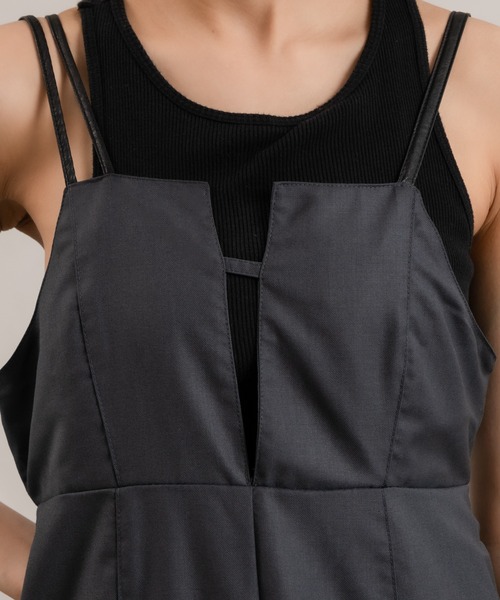 Ezick（エジック）の「キャミストレートオールインワン（サロペット/オーバーオール・レディース・チャコールグレー/グレイッシュベージュ・FREE）」の10枚目の写真