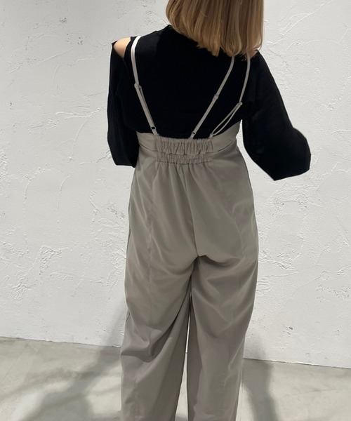 Ezick（エジック）の「キャミストレートオールインワン（サロペット/オーバーオール・レディース・チャコールグレー/グレイッシュベージュ・FREE）」の18枚目の写真