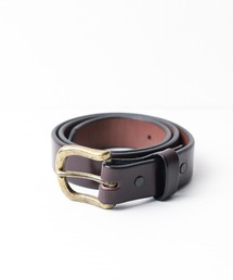 【TORY LEATHER】PLAIN BELTS WITH SQUARE TYPE BUCKLE IN BRASS OR NICKEL