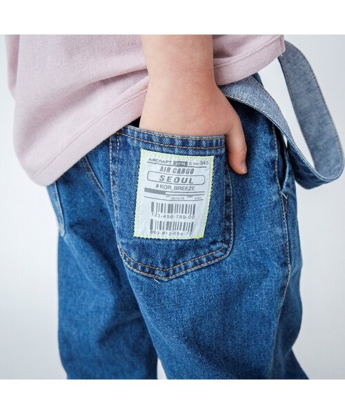 BREEZE（ブリーズ）の「WEB限定 デニムタックサロペット（サロペット/オーバーオール・キッズ・ネイビー/オフホワイト・100/110/120/130/80/90/140）」の19枚目の写真