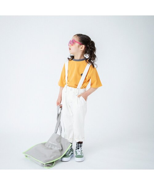 BREEZE（ブリーズ）の「WEB限定 デニムタックサロペット（サロペット/オーバーオール・キッズ・ネイビー/オフホワイト・100/110/120/130/80/90/140）」の8枚目の写真