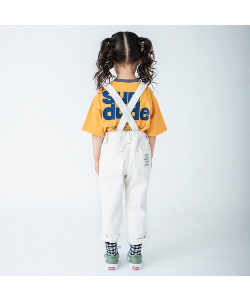 BREEZE（ブリーズ）の「WEB限定 デニムタックサロペット（サロペット/オーバーオール・キッズ・ネイビー/オフホワイト・100/110/120/130/80/90/140）」の9枚目の写真