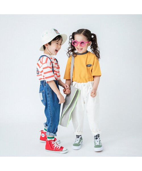 BREEZE（ブリーズ）の「WEB限定 デニムタックサロペット（サロペット/オーバーオール・キッズ・ネイビー/オフホワイト・100/110/120/130/80/90/140）」の11枚目の写真