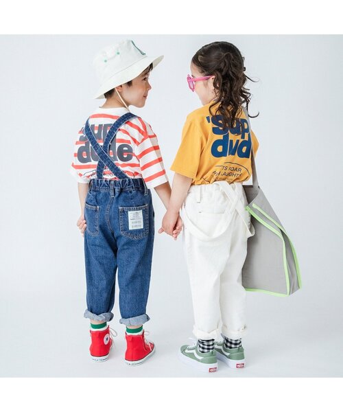 BREEZE（ブリーズ）の「WEB限定 デニムタックサロペット（サロペット/オーバーオール・キッズ・ネイビー/オフホワイト・100/110/120/130/80/90/140）」の12枚目の写真
