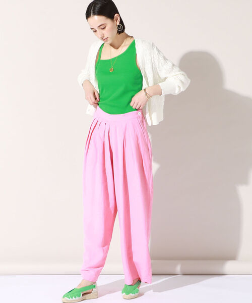 Rie Miller(リエミラー)の「タックワイドパンツ(その他パンツ・レディース・ベビーピンク/ブラック/グリーン・38/36)」の10枚目の写真