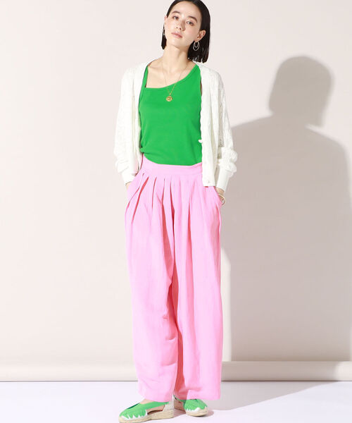 Rie Miller(リエミラー)の「タックワイドパンツ(その他パンツ・レディース・ベビーピンク/ブラック/グリーン・38/36)」の15枚目の写真