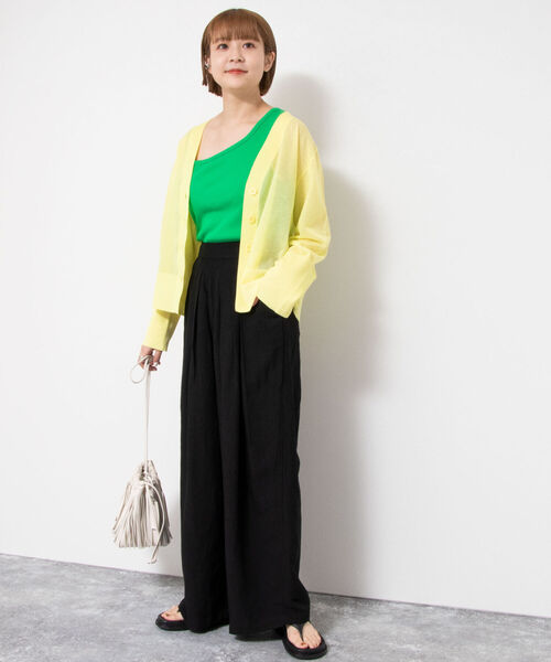 Rie Miller(リエミラー)の「タックワイドパンツ(その他パンツ・レディース・ベビーピンク/ブラック/グリーン・38/36)」の7枚目の写真