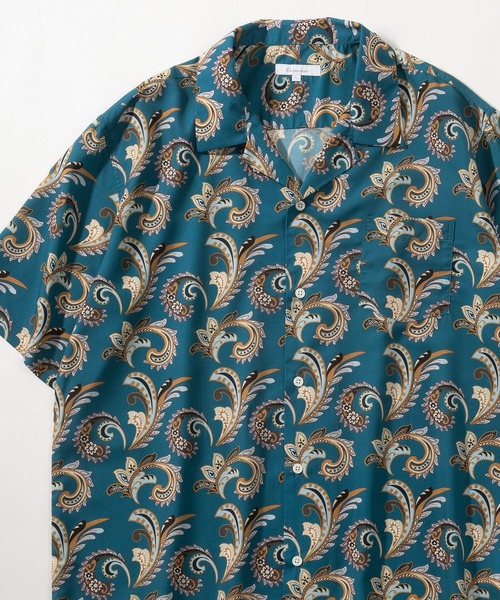 make a ray!（メイク ア レイ！）の「【0】総柄プリント ビッグシルエット オープンカラー半袖シャツ/開襟シャツ/とろみシャツ（シャツ/ブラウス・メンズ・チャコールグレー/ブラック/グレー/カーキ/ブルー/ワイン/ネイビー/ブラック系その他・M/L）」の17枚目の写真