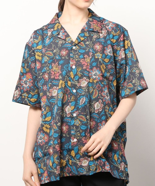 make a ray!（メイク ア レイ！）の「【0】総柄プリント ビッグシルエット オープンカラー半袖シャツ/開襟シャツ/とろみシャツ（シャツ/ブラウス・メンズ・チャコールグレー/ブラック/グレー/カーキ/ブルー/ワイン/ネイビー/ブラック系その他・M/L）」の22枚目の写真