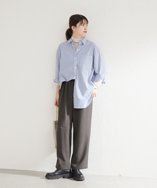 JOURNAL STANDARD（ジャーナルスタンダード）の「ウールライクストレッチワイドパンツ（その他パンツ・レディース・グレー/ブラック/ブラウン/レッド・40/34/36/38）」の16枚目の写真