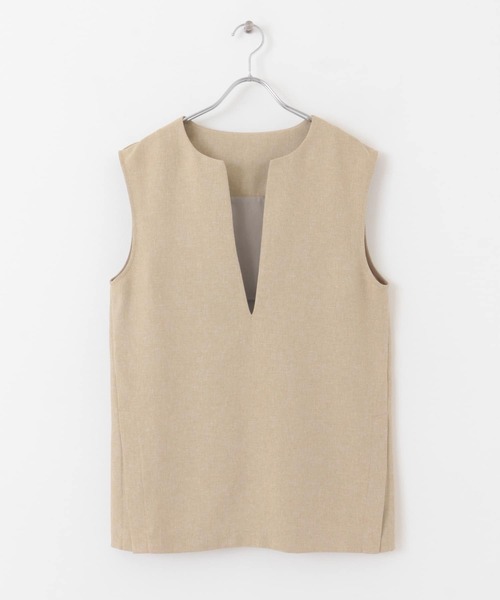 SENSE OF PLACE by URBAN RESEARCH（センスオブプレイスバイアーバンリサーチ）の「リネンライクツイードスキッパージレ（ベスト・レディース・ライトブルー/ブラック/ベージュ・ONE）」の18枚目の写真