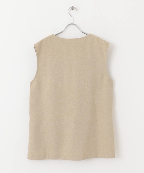 SENSE OF PLACE by URBAN RESEARCH（センスオブプレイスバイアーバンリサーチ）の「リネンライクツイードスキッパージレ（ベスト・レディース・ライトブルー/ブラック/ベージュ・ONE）」の6枚目の写真