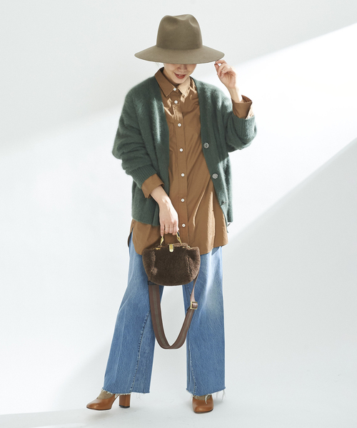 Plage Cashmere Mix Fur カーディガン ミントグリーン セール】《追加》Cashmere Mix Fur カーディガン（カーディガン