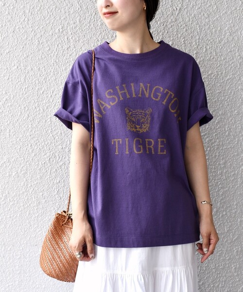 SHIPS(シップス)の「レトロカラーロゴTEE◇(Tシャツ/カットソー・レディース・パープル/オフホワイト/グリーン・ONE SIZE)」の3枚目の写真