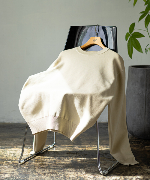 417 EDIFICE(フォーワンセブンエディフィス)の「ハーフミラノ クルーネックニット(ニット/セーター・メンズ・ネイビー/グレー/イエロー/オレンジ/ブラック系その他/ブラウン系その他/ナチュラル・SMALL/MEDIUM/LARGE)」の5枚目の写真