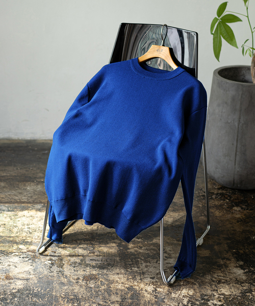 417 EDIFICE(フォーワンセブンエディフィス)の「ハーフミラノ クルーネックニット(ニット/セーター・メンズ・ネイビー/グレー/イエロー/オレンジ/ブラック系その他/ブラウン系その他/ナチュラル・SMALL/MEDIUM/LARGE)」の6枚目の写真