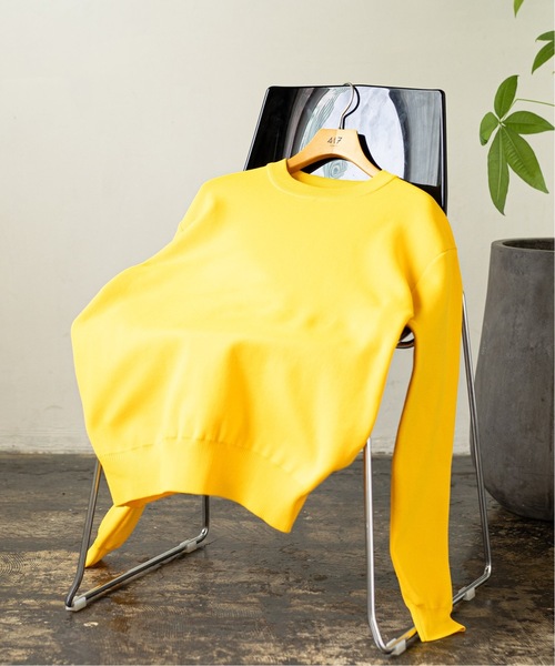 417 EDIFICE(フォーワンセブンエディフィス)の「ハーフミラノ クルーネックニット(ニット/セーター・メンズ・ネイビー/グレー/イエロー/オレンジ/ブラック系その他/ブラウン系その他/ナチュラル・SMALL/MEDIUM/LARGE)」の1枚目の写真