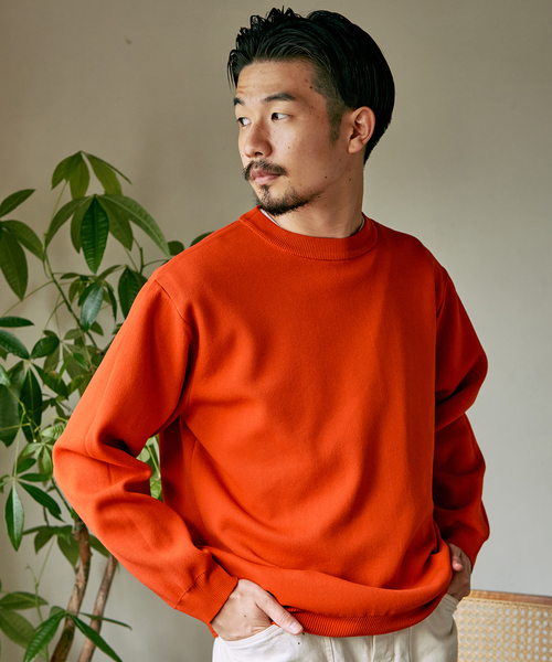 417 EDIFICE(フォーワンセブンエディフィス)の「ハーフミラノ クルーネックニット(ニット/セーター・メンズ・ネイビー/グレー/イエロー/オレンジ/ブラック系その他/ブラウン系その他/ナチュラル・SMALL/MEDIUM/LARGE)」の8枚目の写真