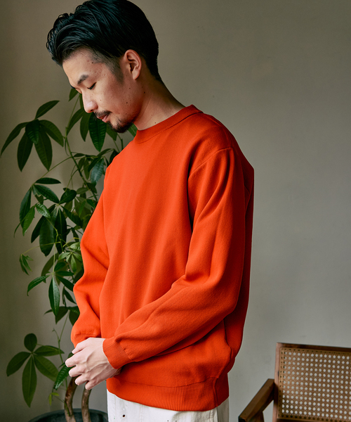 417 EDIFICE(フォーワンセブンエディフィス)の「ハーフミラノ クルーネックニット(ニット/セーター・メンズ・ネイビー/グレー/イエロー/オレンジ/ブラック系その他/ブラウン系その他/ナチュラル・SMALL/MEDIUM/LARGE)」の9枚目の写真