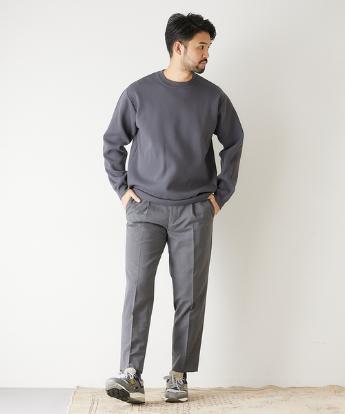 417 EDIFICE(フォーワンセブンエディフィス)の「ハーフミラノ クルーネックニット(ニット/セーター・メンズ・ネイビー/グレー/イエロー/オレンジ/ブラック系その他/ブラウン系その他/ナチュラル・SMALL/MEDIUM/LARGE)」の16枚目の写真