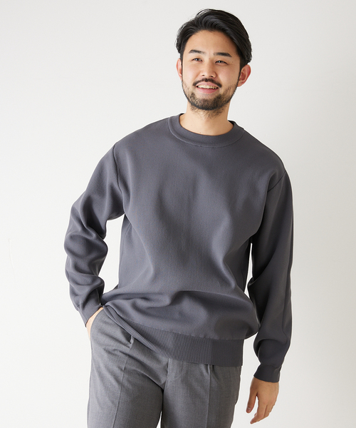 417 EDIFICE(フォーワンセブンエディフィス)の「ハーフミラノ クルーネックニット(ニット/セーター・メンズ・ネイビー/グレー/イエロー/オレンジ/ブラック系その他/ブラウン系その他/ナチュラル・SMALL/MEDIUM/LARGE)」の17枚目の写真