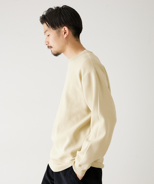 417 EDIFICE(フォーワンセブンエディフィス)の「ハーフミラノ クルーネックニット(ニット/セーター・メンズ・ネイビー/グレー/イエロー/オレンジ/ブラック系その他/ブラウン系その他/ナチュラル・SMALL/MEDIUM/LARGE)」の22枚目の写真