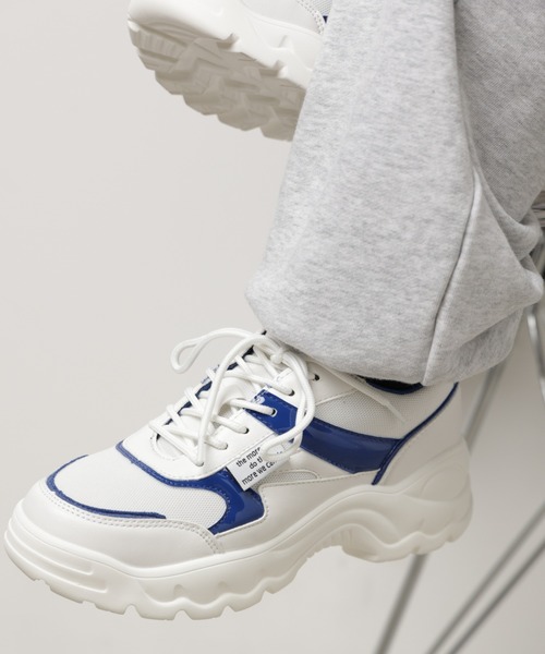 WEGO（ウィゴー）の「WEGO/タグエナメルメッシュスニーカー（スニーカー・レディース・ブルー/オレンジ/ブラック・MEDIUM/LARGE）」の15枚目の写真