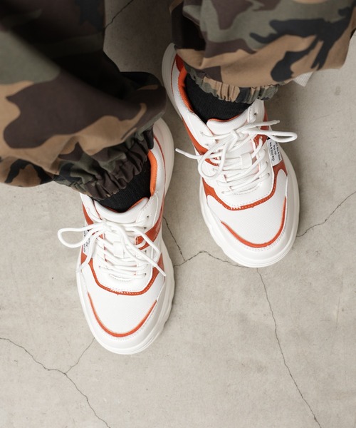 WEGO（ウィゴー）の「WEGO/タグエナメルメッシュスニーカー（スニーカー・レディース・ブルー/オレンジ/ブラック・MEDIUM/LARGE）」の13枚目の写真