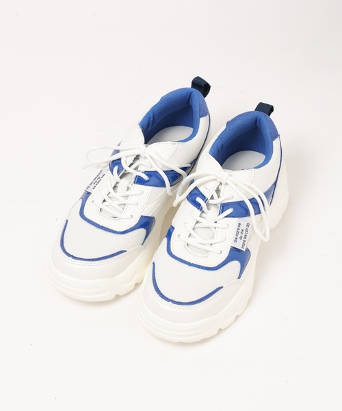 WEGO（ウィゴー）の「WEGO/タグエナメルメッシュスニーカー（スニーカー・レディース・ブルー/オレンジ/ブラック・MEDIUM/LARGE）」の7枚目の写真