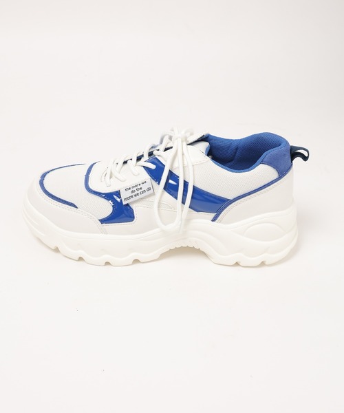 WEGO（ウィゴー）の「WEGO/タグエナメルメッシュスニーカー（スニーカー・レディース・ブルー/オレンジ/ブラック・MEDIUM/LARGE）」の9枚目の写真