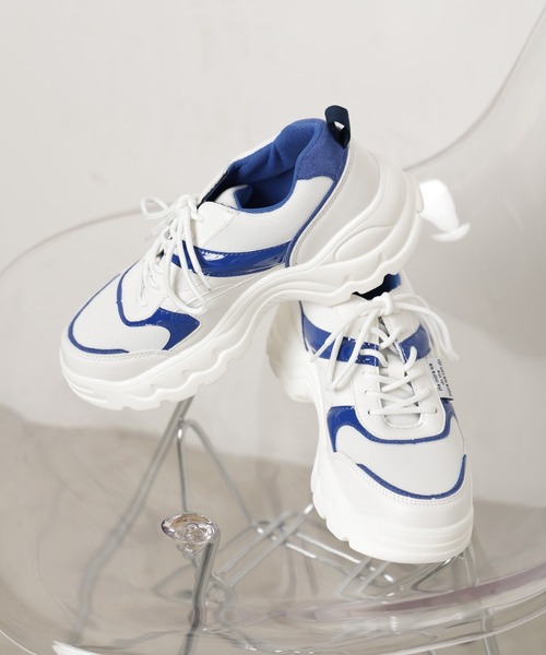 WEGO（ウィゴー）の「WEGO/タグエナメルメッシュスニーカー（スニーカー・レディース・ブルー/オレンジ/ブラック・MEDIUM/LARGE）」の20枚目の写真