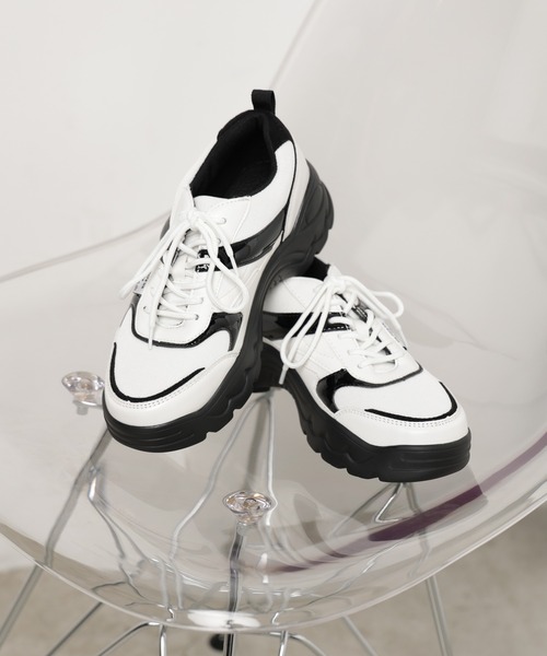 WEGO（ウィゴー）の「WEGO/タグエナメルメッシュスニーカー（スニーカー・レディース・ブルー/オレンジ/ブラック・MEDIUM/LARGE）」の8枚目の写真